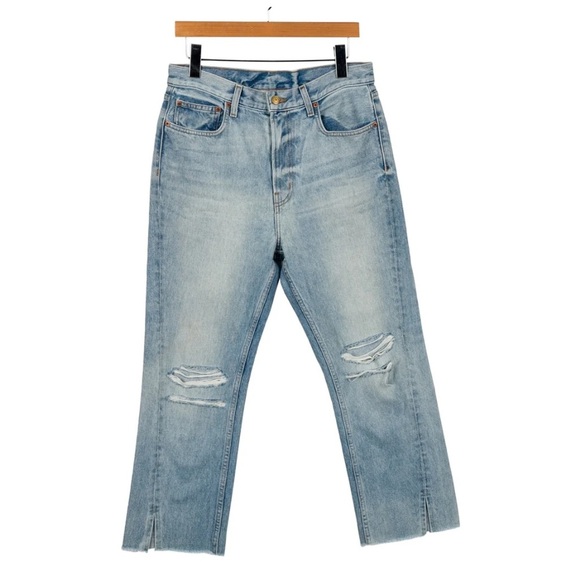 B SIDES B sides Washed Blue Distressed Stowe Boyfriend Jeans Size 30 NWOT - Picture 1 of 13